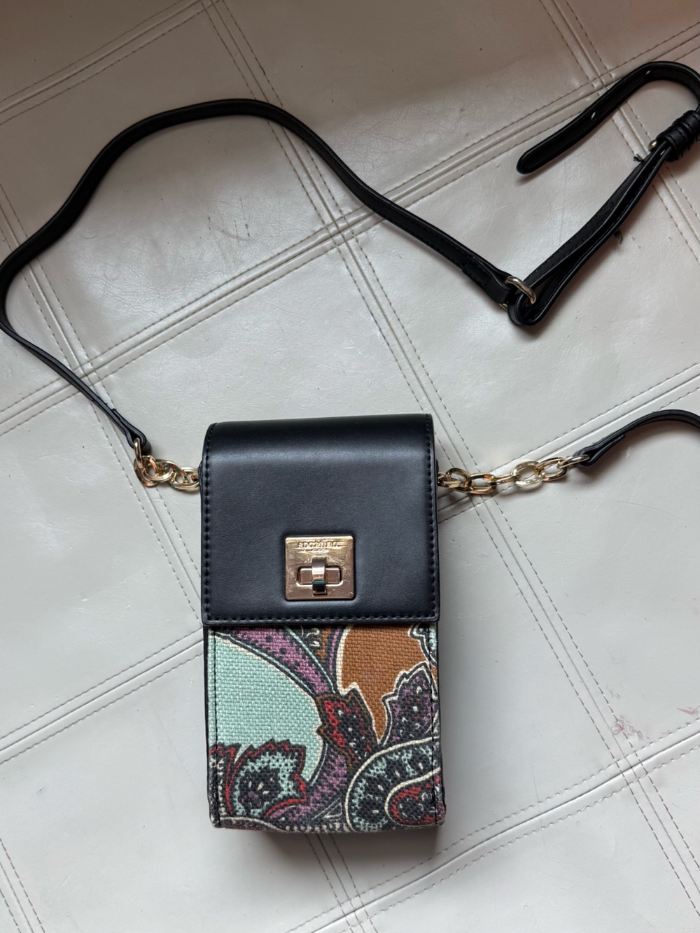 Spartina 449 Black Multi Paisley Mini Crossbody